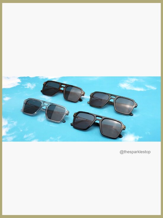Retro 70s Aviator Sunglasses Square UV400 Protection Unisex Pilot Shades main image 4